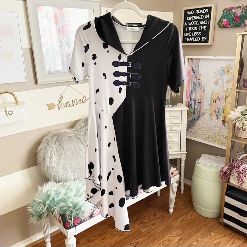 Cruella Halloweeen girls costume dress
